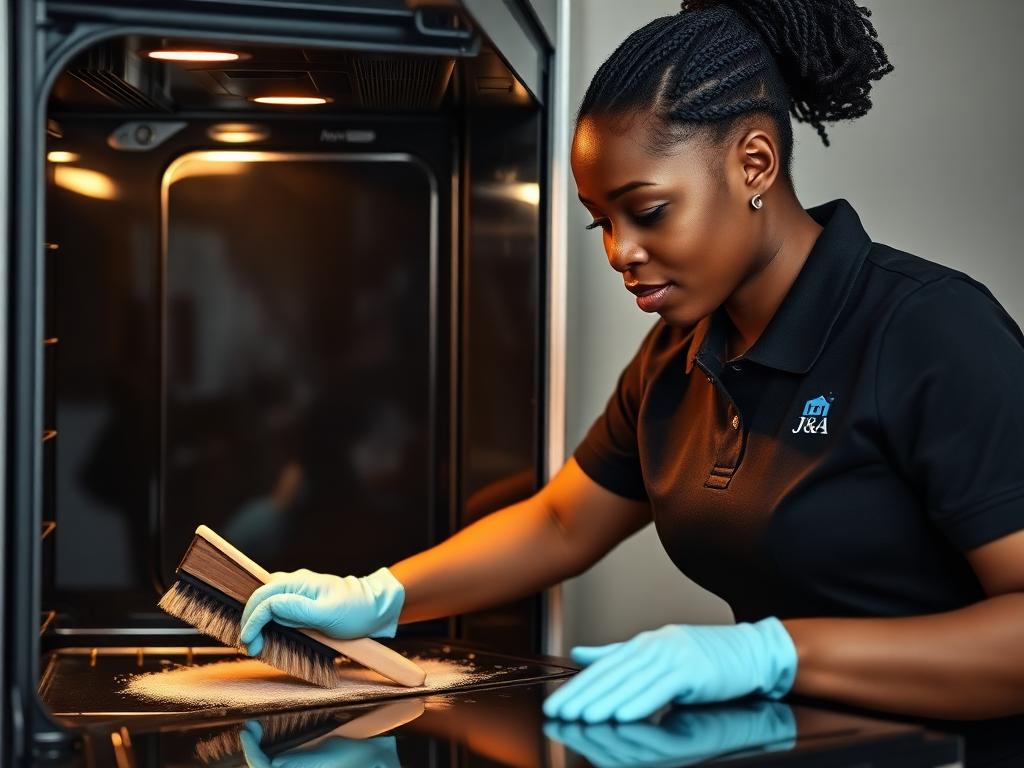 Deep cleaning inside an oven