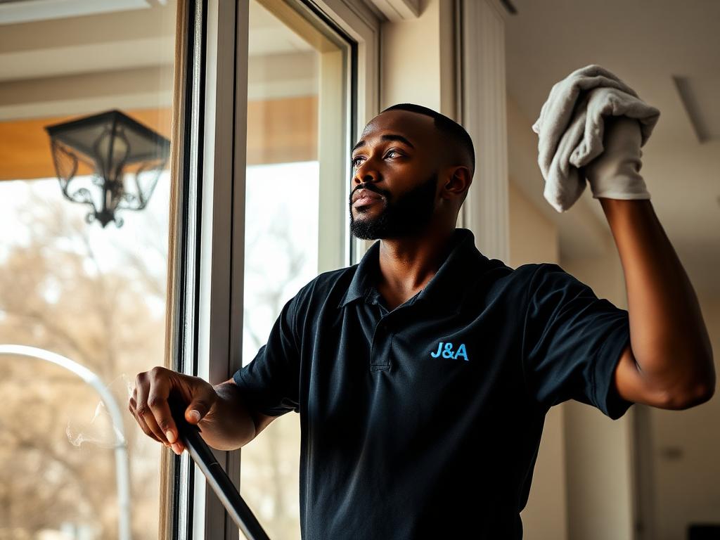 Cleaning interior windows with a squeegee
