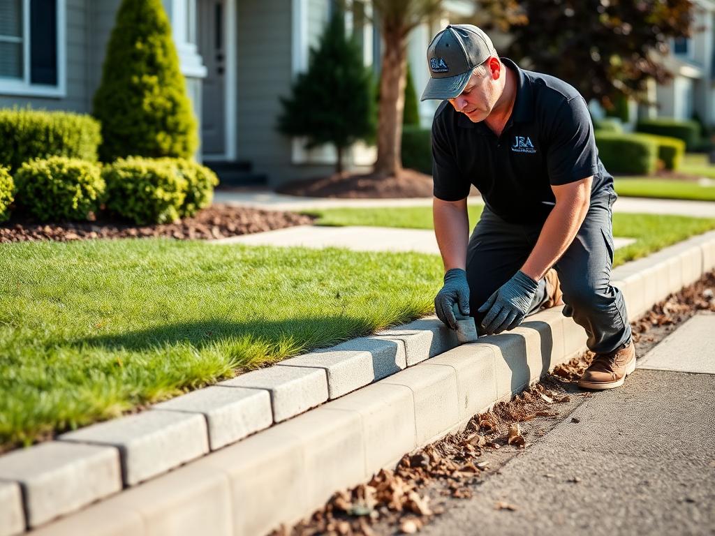 Installing concrete boulevard curbing