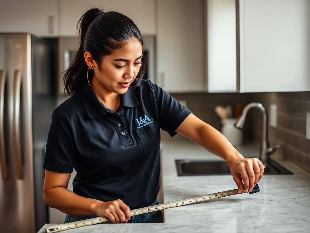 Measuring a countertop for installation